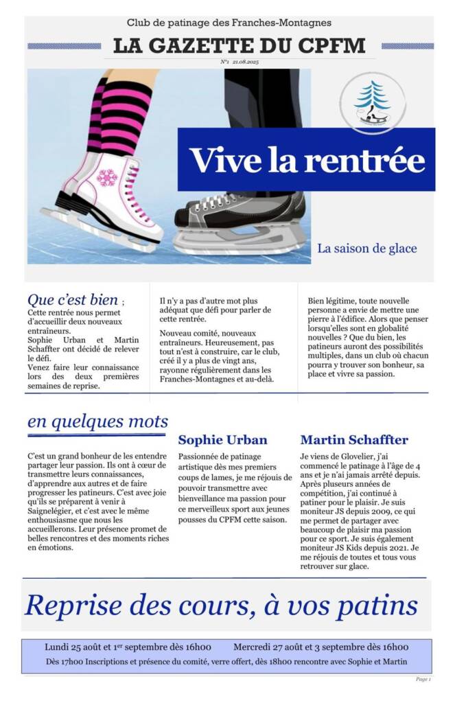 Couverture de la Gazette du CPFM n°1 (21.08.2025)
